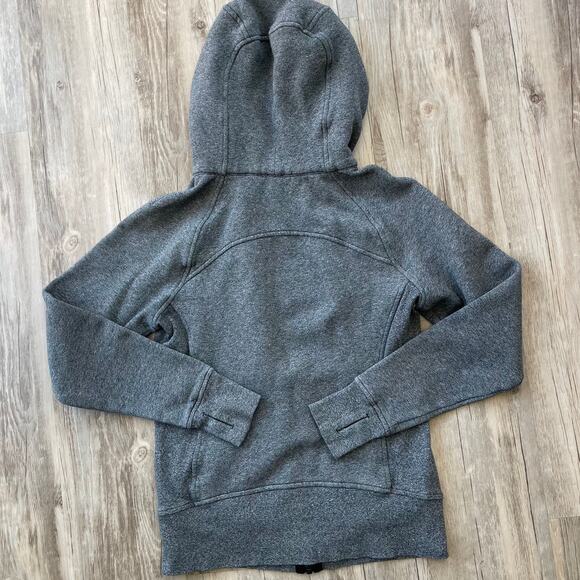 Lululemon Heathered speckled Black Scuba Sull-zip Hoodie Size 6 Gym Active Wear - Picture 3 of 9